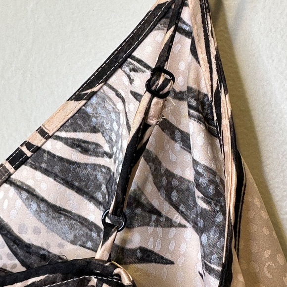 Nine West | Zebra Print Y2K Vibes Spaghetti Strap Jacquard Satin Cami Tank Top - Picture 11 of 15